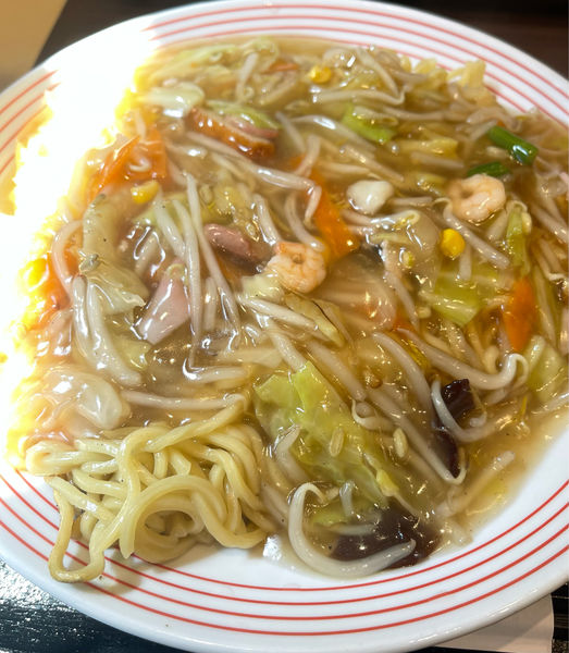 「皿うどん　太麺」@長崎ちゃんぽん リンガーハット 田町慶応仲通店の写真
