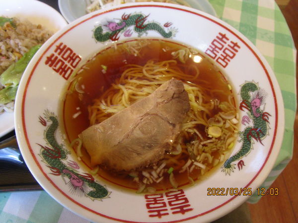 「半ラーメンとモヤシ炒めにレタスチャーハン 830円」@麺 三福の写真