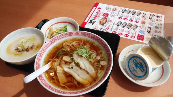 「中華そばクラシック(朝ごはんメニュー、お粥セットC内)」@幸楽苑 鶴田店の写真