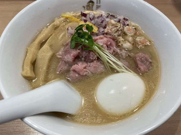 「特製金目鯛らぁ麺 濃厚白湯仕立て　+茶漬け」@らぁ麺 鳳仙花の写真