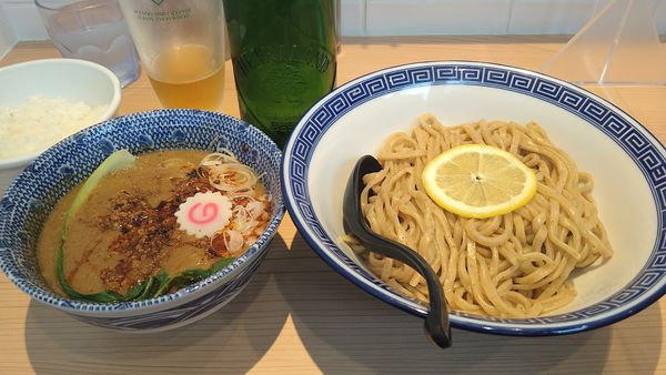 「担々つけ麺(並)¥1000+半ライス¥100+ハートランド」@狼煙 浦和店の写真