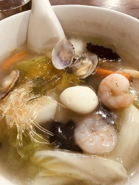 「本日の日替3 海鮮あんかけ麺&ハーフ炒飯 ¥750」@中華つばめの写真