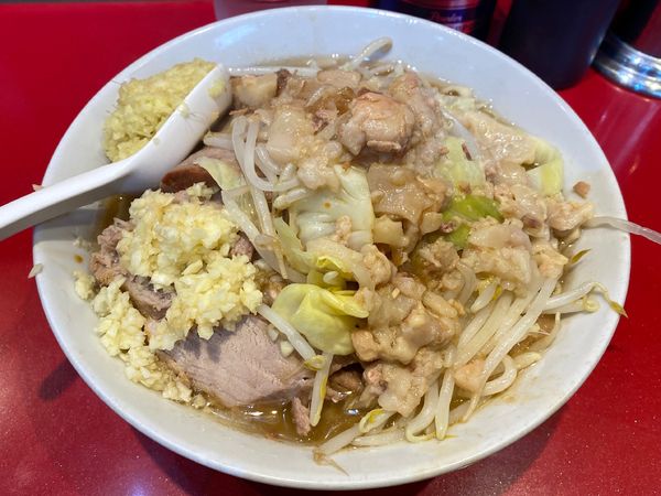 「ラーメン半分 770円 ＋ ショウガ 110円」@ラーメン二郎 西台駅前店の写真
