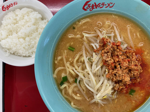 「ピリカラ挽き肉味噌ラーメン 860円」@くるまやラーメン 日立店の写真