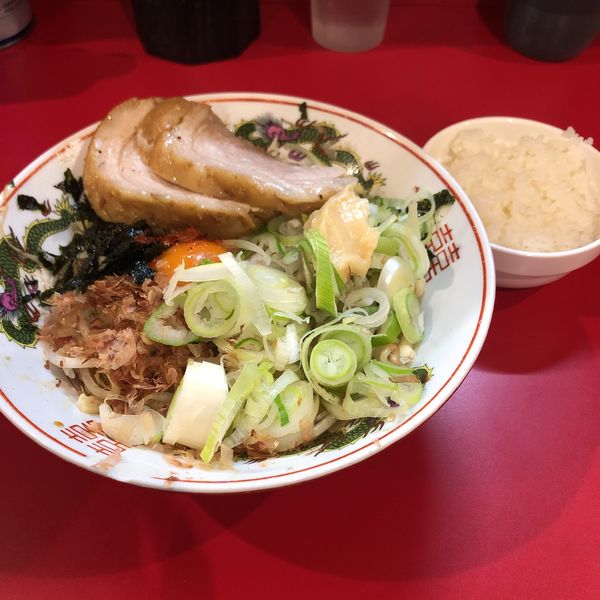 「ミニラーメン＋汁なし＋追い飯」@ラーメン英二の写真