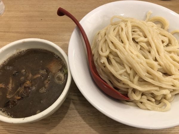 「つけ麺（塩）、大＋近江牛の牛丼」@麺や 七彩 八丁堀店の写真