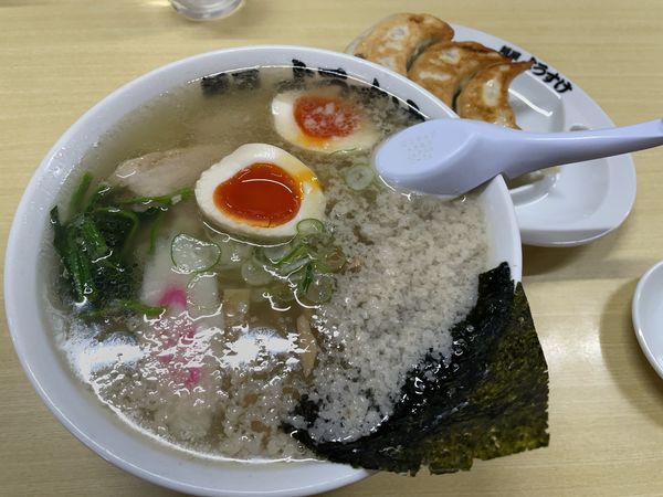 「期間限定 塩ラーメン・大盛り・煮卵・餃子」@麺屋 ようすけの写真