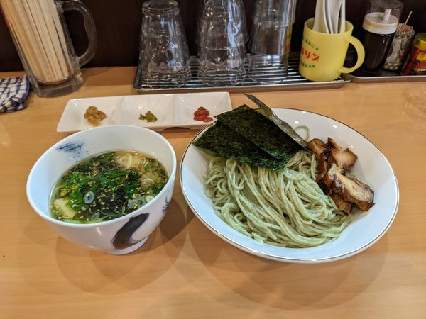 「三番瀬福田海苔塩つけめん」@魂麺の写真