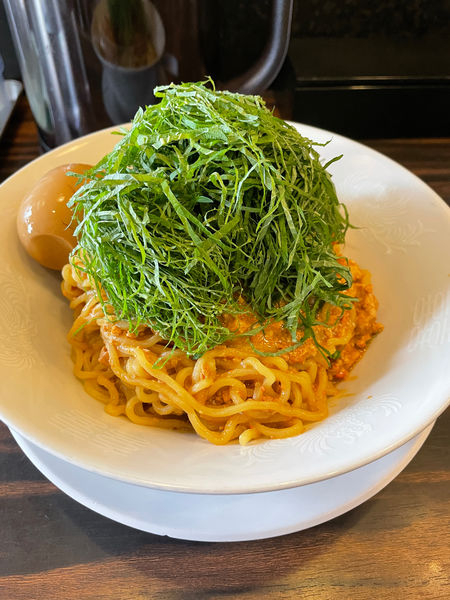 「あん肝和えそば大盛り」@稲荷屋の写真