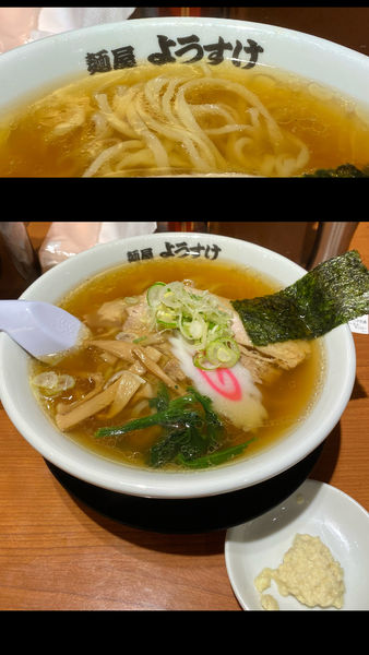 「醤油ラーメン¥870・ニンニク生姜ペースト¥100」@麺屋 ようすけ 東京ラーメンストリート店の写真