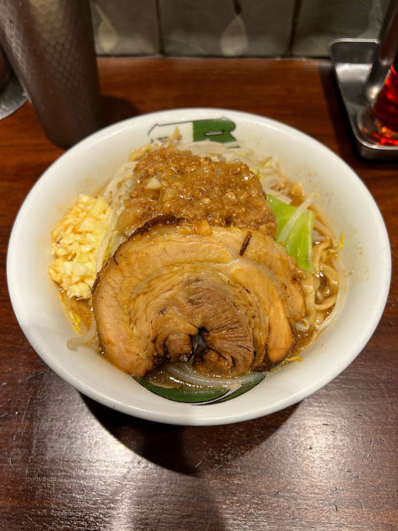 「雷そば　並　ニンニク有」@ラーメン 雷 東京本丸店の写真
