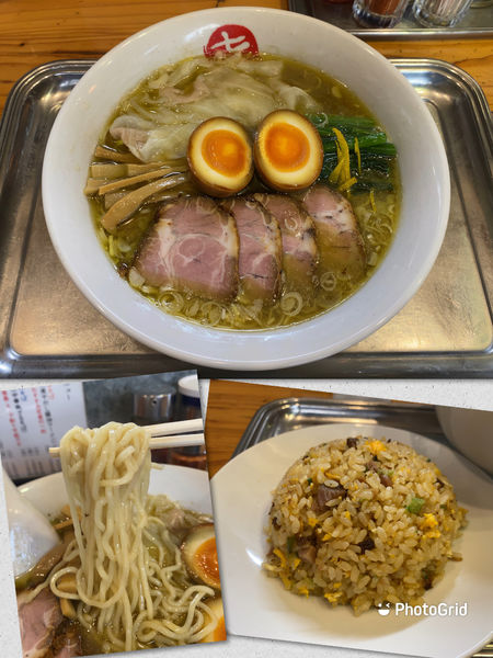 「まるきそば（小）＋ゆず ＋チャーハン（小）」@中華そば まるきの写真