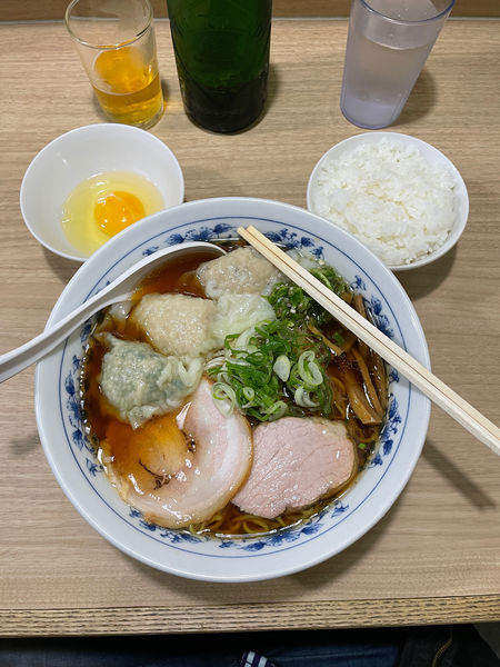 「倍ラーメン＋ワンタン3つ」@覆めん 花木の写真
