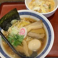 煮干し系醤油ラーメン790円ミニかきあげ丼200円