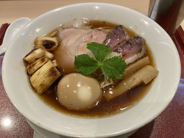 「味玉紀州鴨そば＋二度漬け焼きねぎ」@燃えよ麺助の写真
