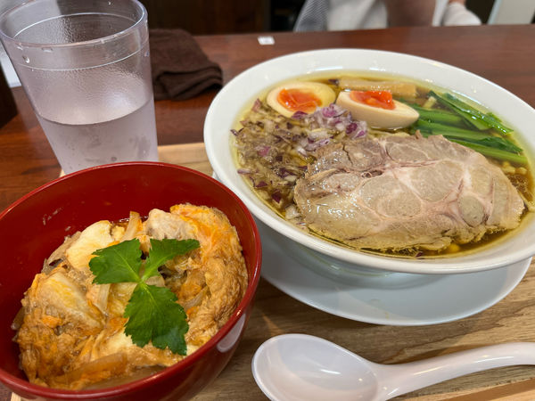 「小中華そば(醤油) ＋ 小親子丼」@中華そば 千乃鶏の写真