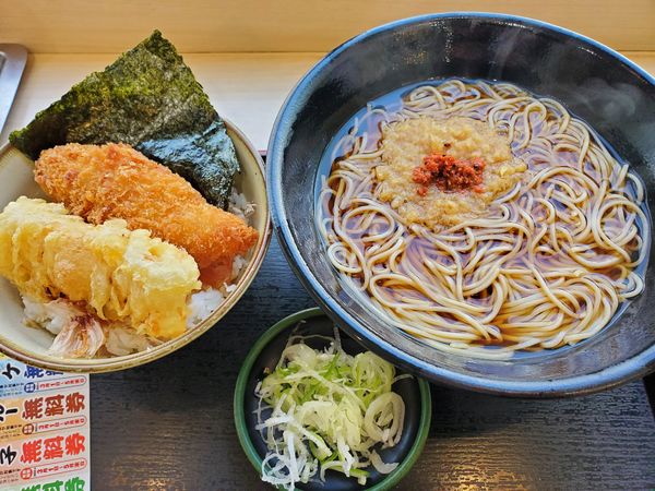 「ミニのり弁セット」@ゆで太郎 長者町店の写真