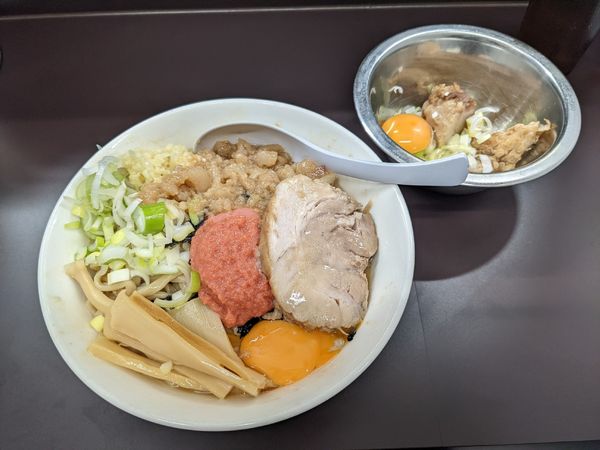 「明太油そば 大盛り（＋スキヤキ）　950円＋100円」@ラーメン一心の写真