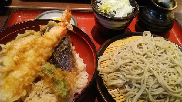 「えび天丼セット 1490円」@そば傳 西新井アリオ店の写真