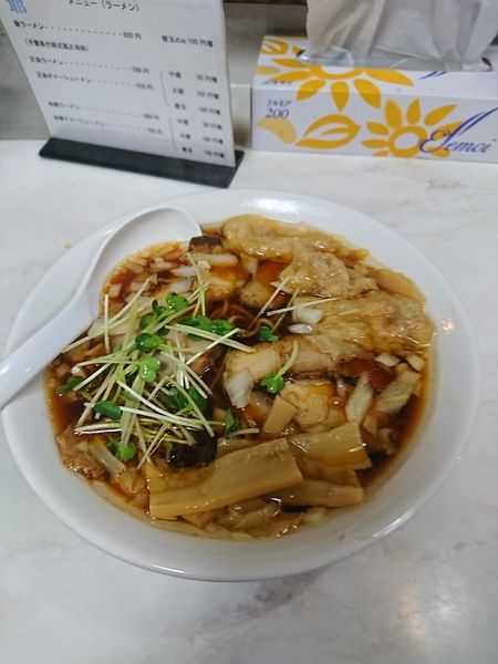 「爺ラーメン、ワンタン、替え玉」@ラーメン爺の写真