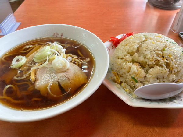 「半チャーハンセット　並盛り」@珍來 前原店の写真