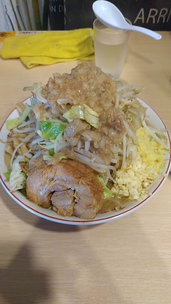 「ﾗｰﾒﾝ(ﾔｻｲ、ﾆﾝﾆｸ、ｼｮｳｶﾞ、ｱﾌﾞﾗ、火の粉()」@自家製麺 まさきの写真