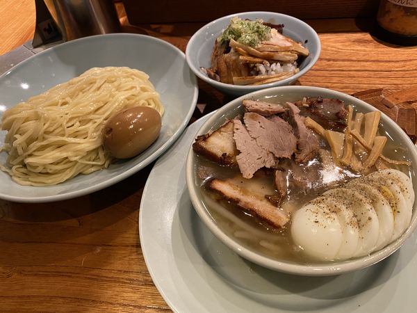 「盛りチャーシュー＋味玉＋肉飯」@浅草 生田庵の写真