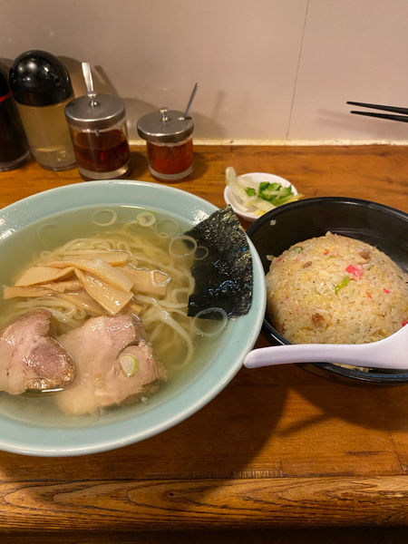 「Ａセット（塩味らーめん・半チャーハン）」@佐野ラーメン たかのの写真