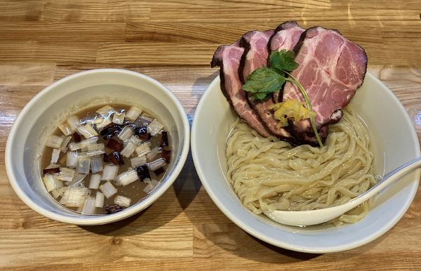 「限定・浅利昆布水つけ麺＋肉マシ」@らーめん 改の写真