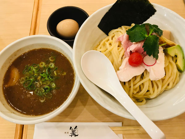「濃厚煮干つけSoba（大）、味玉」@銀座 篝 大手町店の写真