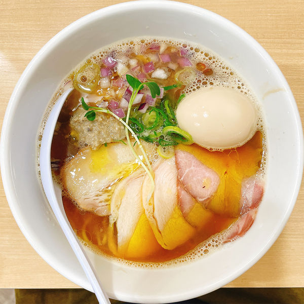 「【4月の限定麺】特製牡蠣とポルチーニの醤油そば」@貝麺みかわの写真