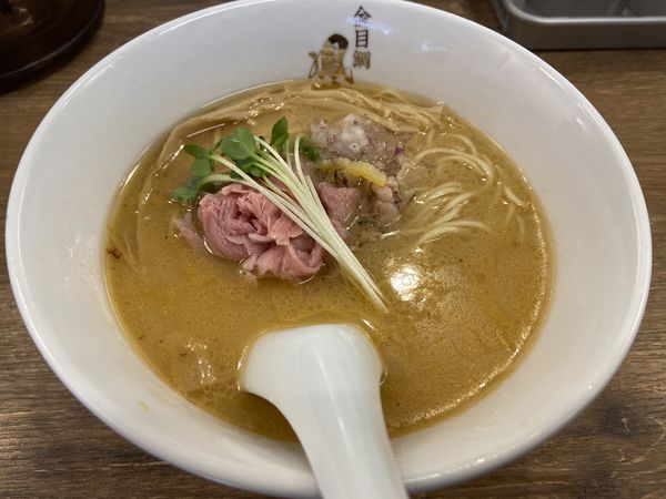 「濃厚白湯金目鯛らぁ麺＋替玉」@金目鯛らぁ麺 鳳仙花 綱島店の写真