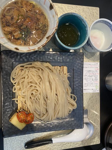「限定 京小麦香る牛すき焼き風つけそば御膳1800」@麺屋さすけ 本店の写真