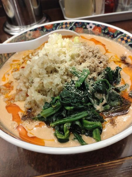 「極濃四川担々麺＋唐揚げセット」@極濃湯麺シントミ 本庄インター店の写真