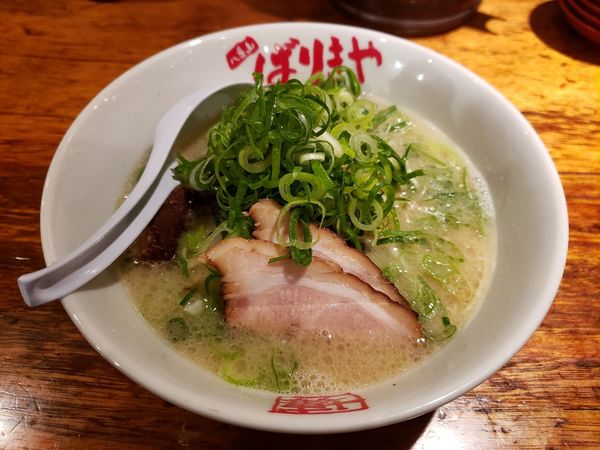 「ばりきめん（+九条ネギ」@八番山 博多ラーメン ばりきや 伊勢崎店の写真