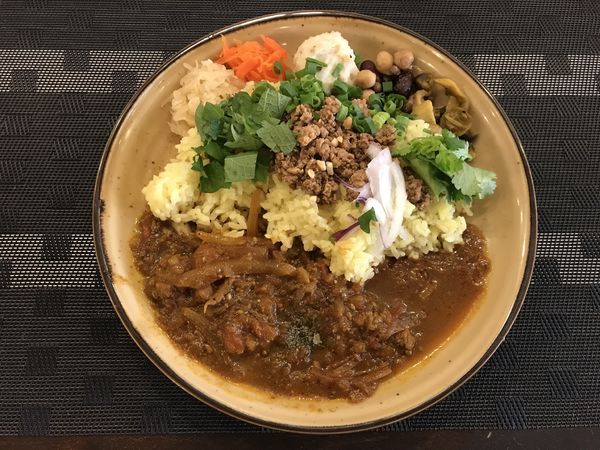 「あいがけ2種盛り」@Cafe豆うさぎの写真