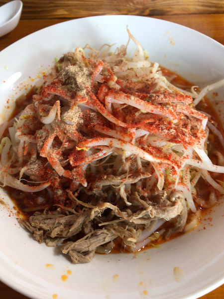 「ラーメン辛　汁あり」@まごころ家の写真