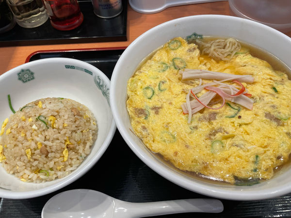 「【期間限定】天津麺、半炒飯セット780円」@日高屋 土浦西口店の写真