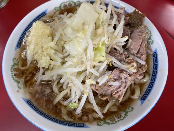 「小ラーメン豚入り　600円」@ラーメン二郎 目黒店の写真