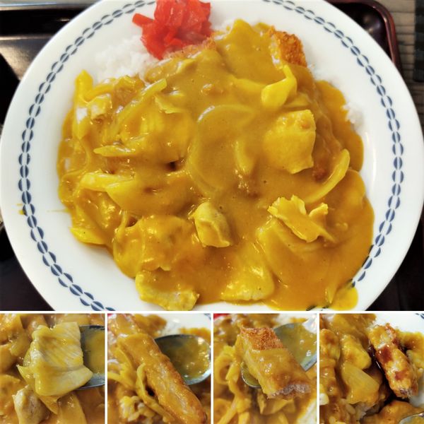 「カツカレー＆もりセット　1050円」@そば処 春月の写真