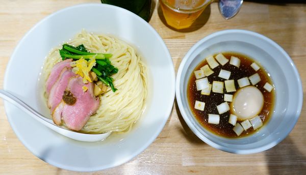 「昆布水つけそば 味玉入り＋HEARTLAND」@中華ソバ ビリケンの写真