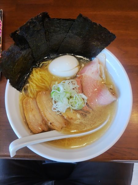 「塩チャーシューメン+味玉+のり メンマ抜き」@麺屋 花畑の写真