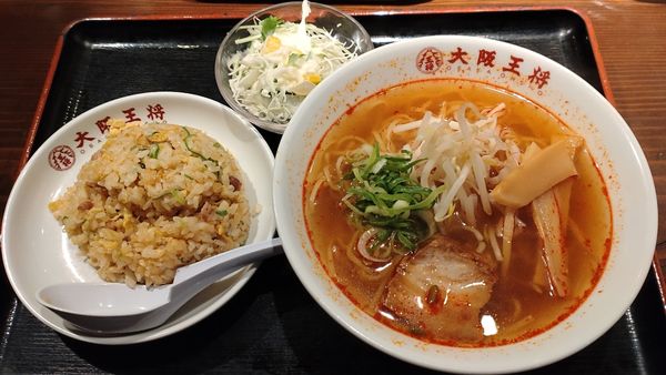 「麺ランチ（塩シャンラー麺・半炒飯・ミニサラダ）」@大阪王将 平和島店の写真