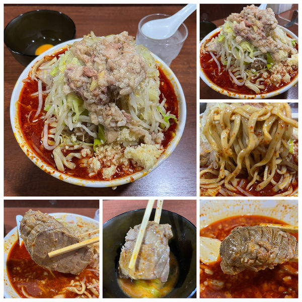 「辛麺 920円 生玉子 50円 （ニンニク･アブラ）」@D麺の写真
