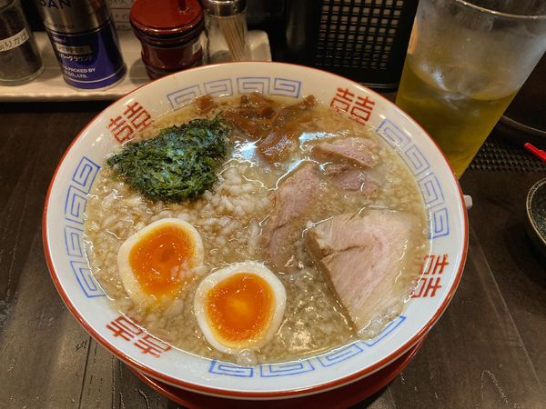 「［限定］燕風背脂煮干し中華そば」@まるふじ食堂の写真