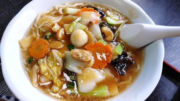 「五目あんかけ抻麺」@中華料理 萬福の写真