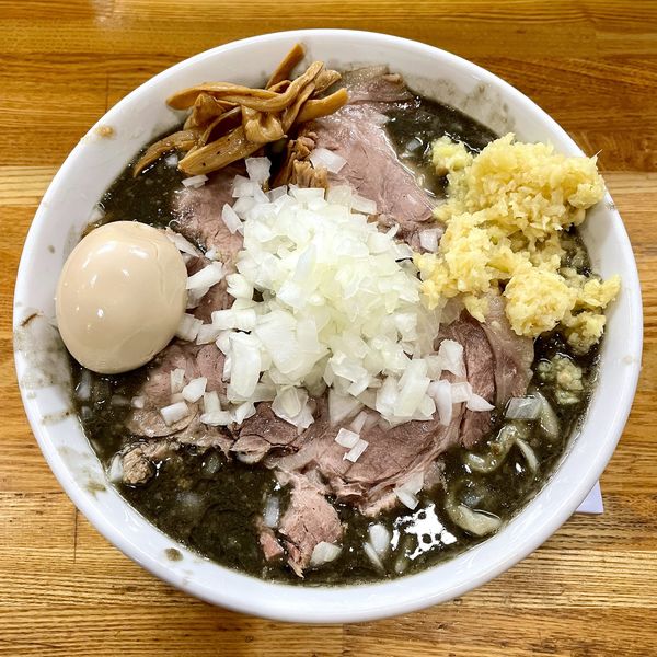 「【限定】肉竹炭味噌￥1250＋大盛￥110」@中華そば136の写真