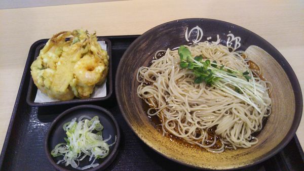「海老と穂先筍のかきあげそば、大盛(クーポン)」@ゆで太郎 牛久栄町店の写真
