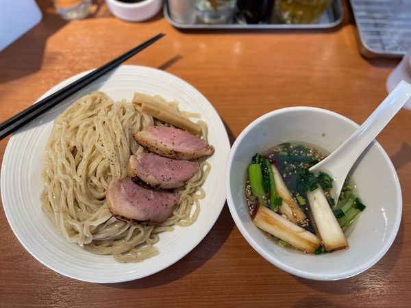「鴨つけ麺(太麺)大盛り」@麺屋 上々の写真