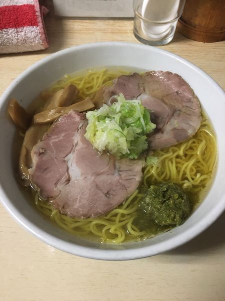 「塩ラーメン＋大盛＋青唐辛子　900円」@元祖一条流がんこ 西早稲田店の写真